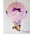 lampe montgolfière enfant suspension abat-jour rose violet parme cheval licorne poney ailé