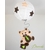 lustre suspension abat-jour enfant bébé ours beige chocolat vert anis