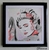 cadre déco aquarelle pinture geisha japon portrait femme noir rouge