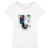 tee shirt art peinture tache multicolore femme noir et blanc