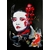 reproduction sur toile femme geisha carpe koï street art fusain