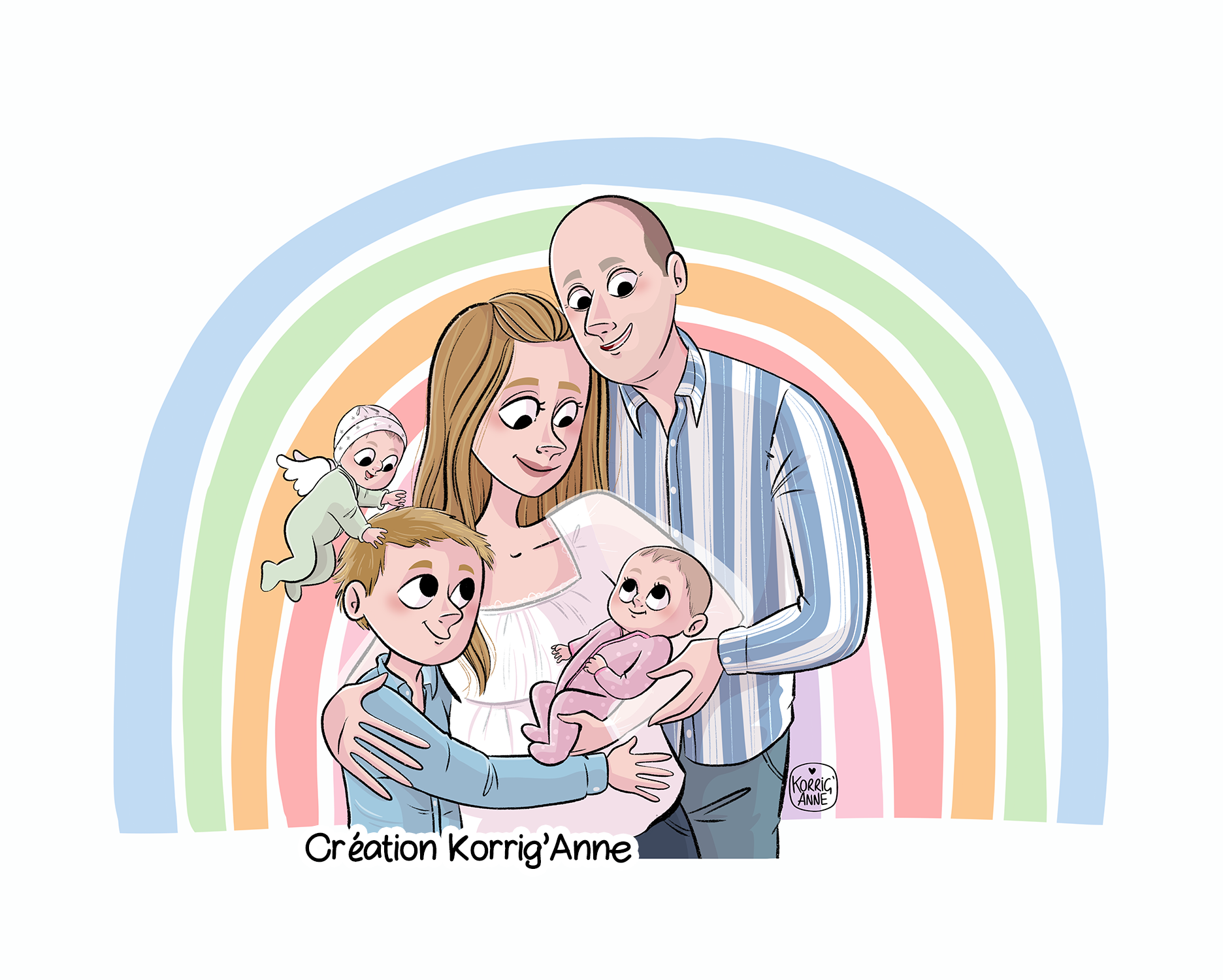 aperçu portrait famille illustré
