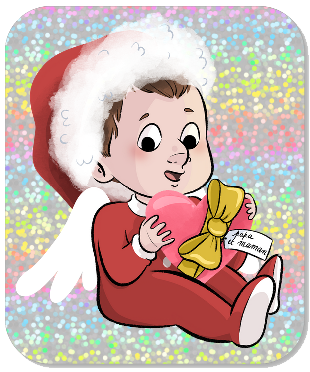 sticker bébé noel