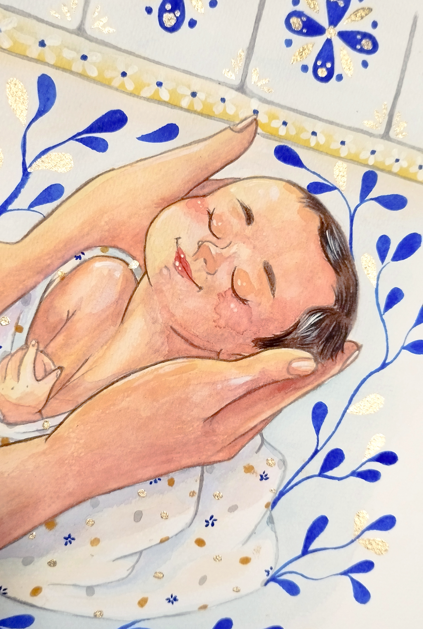 Aquarelle bain enveloppé 4