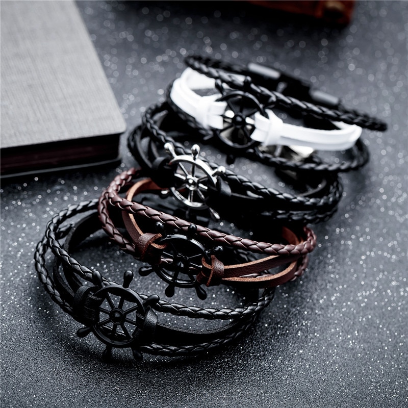 Bobo-couverture-en-cuir-noir-bracelets-porte-bonheur-hommes-couple-espoir-gouvernail-bracelets-bracelets-pour-hommes