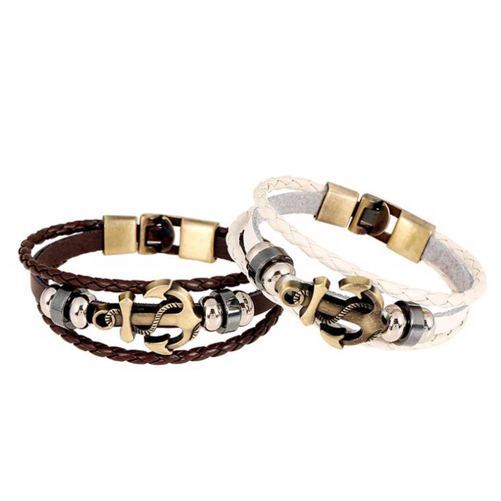 Vintage-multi-couches-en-cuir-tress-Bracelets-pour-hommes-femmes-Bracelet-charme-ancre-accessoires-Bracelet-Pulseira