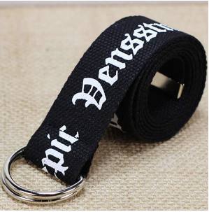 Ceinture Double Boucle Imprime Lettres Thai Black Mode Ceintures colsha avenue