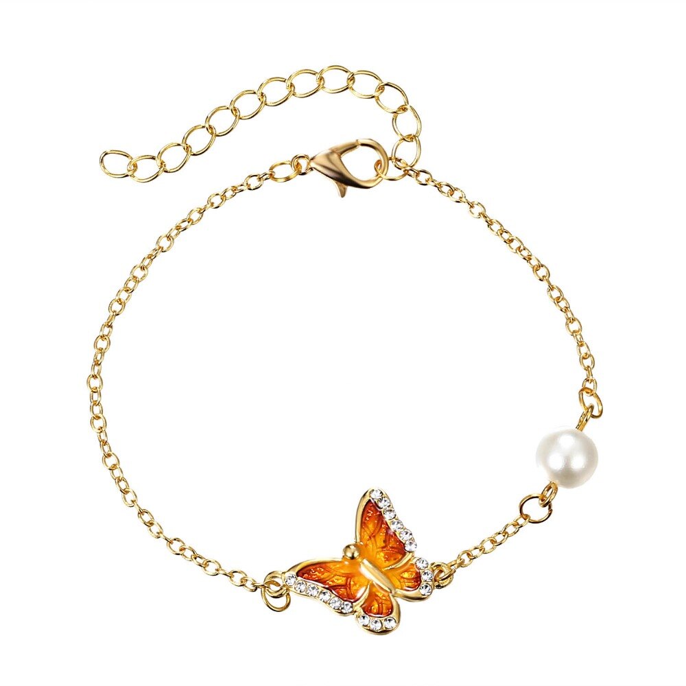Bracelet-de-lien-de-mode-avec-des-Bracelets-de-charme-de-papillon-peints-l-huile-Imitation
