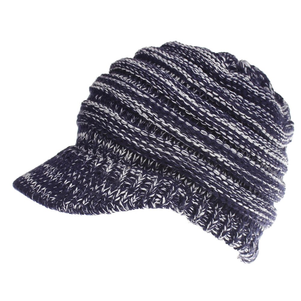 Bonnet-en-tricot-doux-et-extensible-avec-visi-re-pour-femme-accessoire-de-Ski-pour-queue