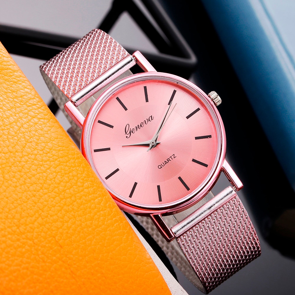 Montre femme classique color e rose