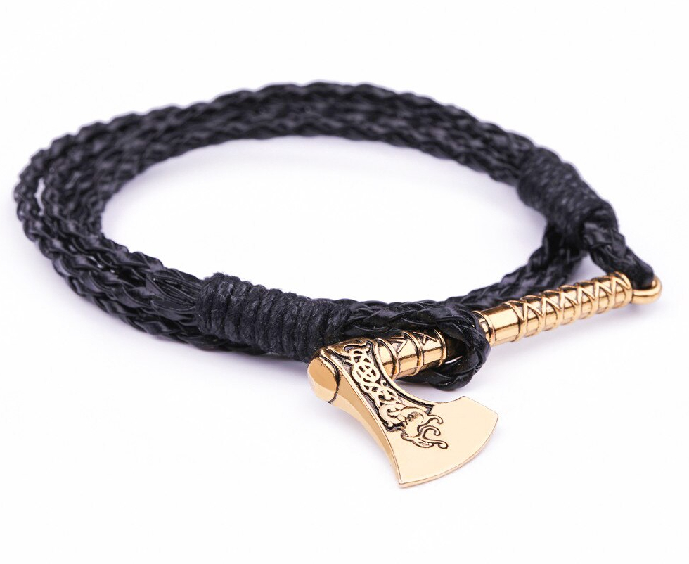 Dawapara-Viking-Dragon-motif-amulette-nordique-Runes-Axe-charme-noir-en-cuir-hommes-Bracelets-2018-saint