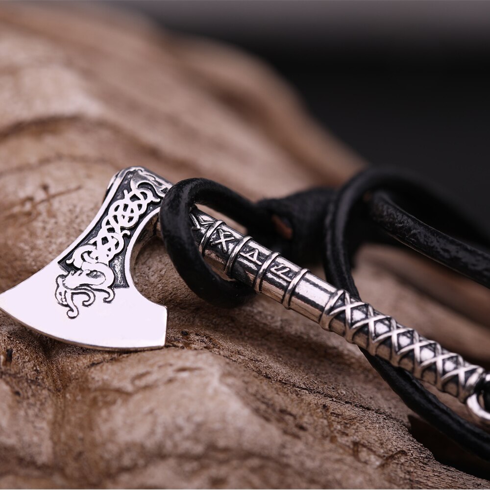 Dawapara-Viking-Dragon-motif-amulette-nordique-Runes-Axe-charme-noir-en-cuir-hommes-Bracelets-2018-saint