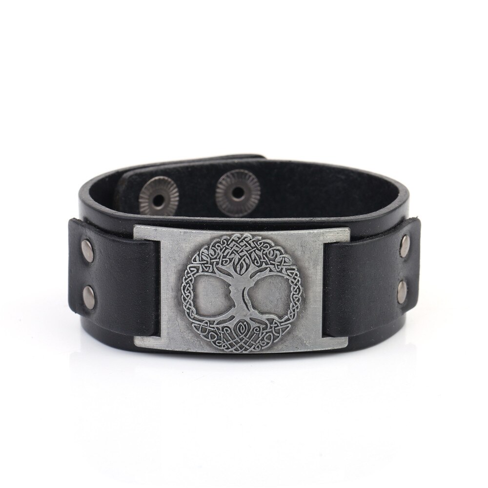 Bracelet Viking arbre de vie YGGDRASIL Black-silver