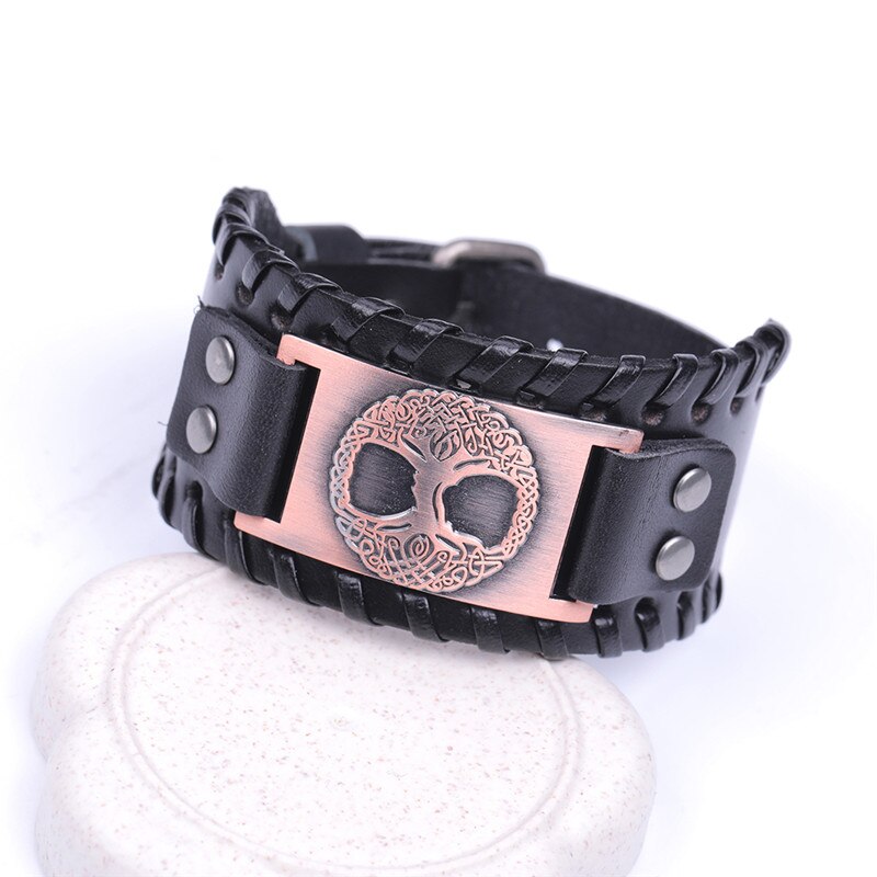 Bracelet Viking arbre de vie YGGDRASIL Wide Black-copper