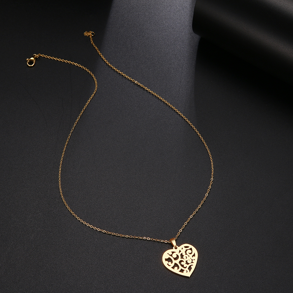 DOTIFI-acier-inoxydable-collier-pour-femme-homme-fleur-coeur-tour-de-cou-pendentif-Original-collier-bijoux