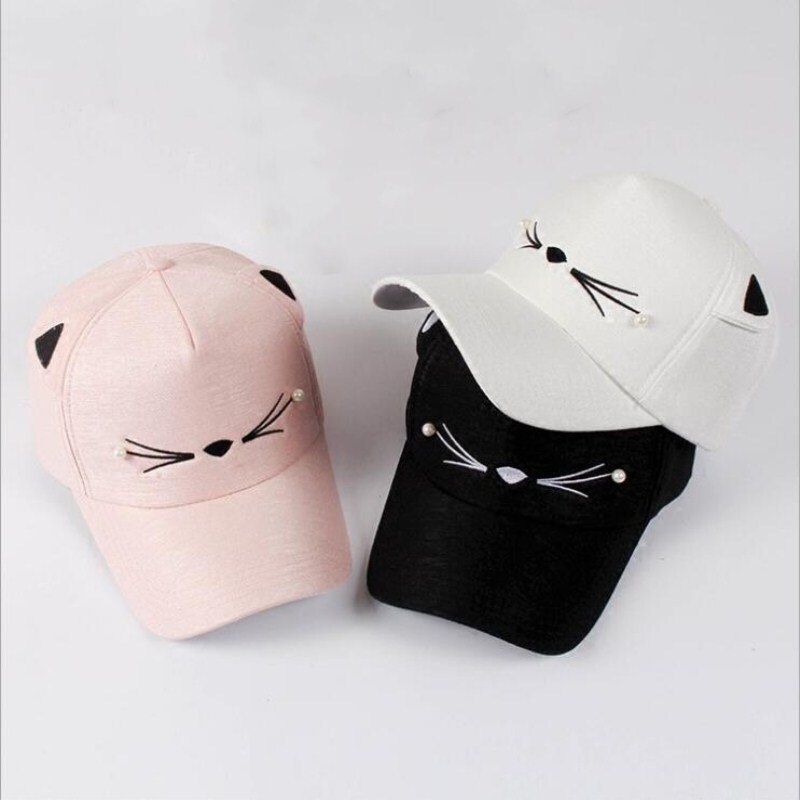 Seioum-printemps-marque-de-mode-rue-r-glable-belle-broderie-chapeau-chat-oreilles-Snapback-casquette-gar