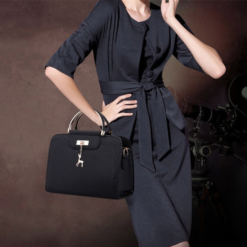 Sac à main femme double porté BAMBI Noir