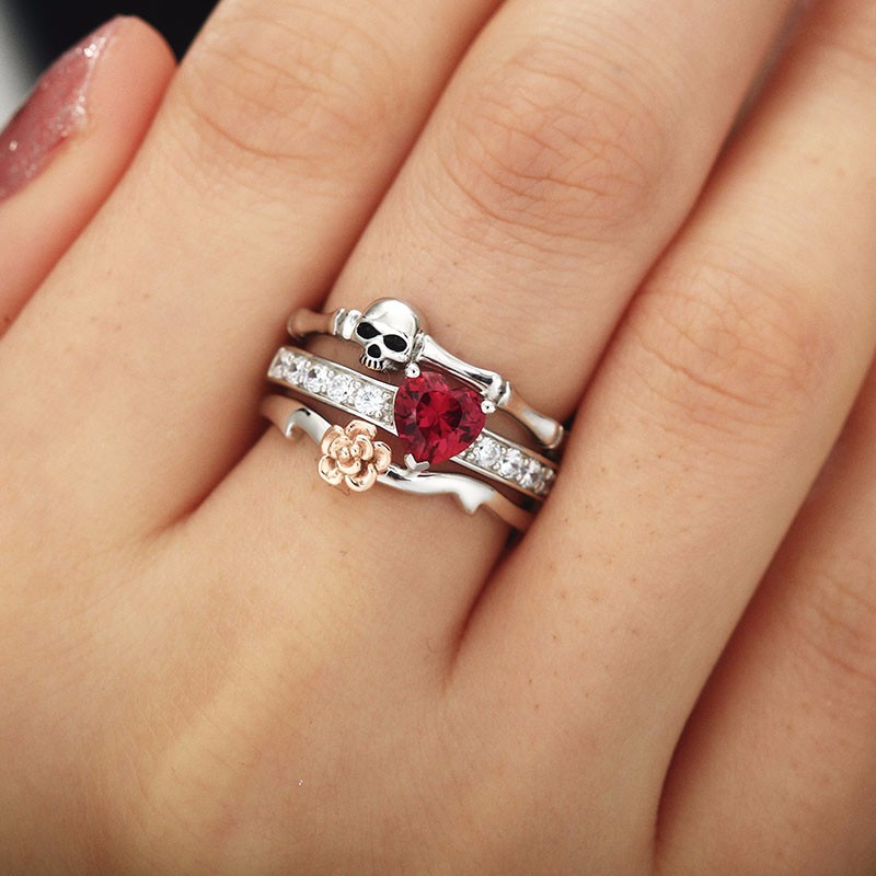 Cr-ne-doigt-femme-anneaux-de-mariage-ensemble-pour-femmes-fille-rouge-coeur-cristal-CZ-Rose