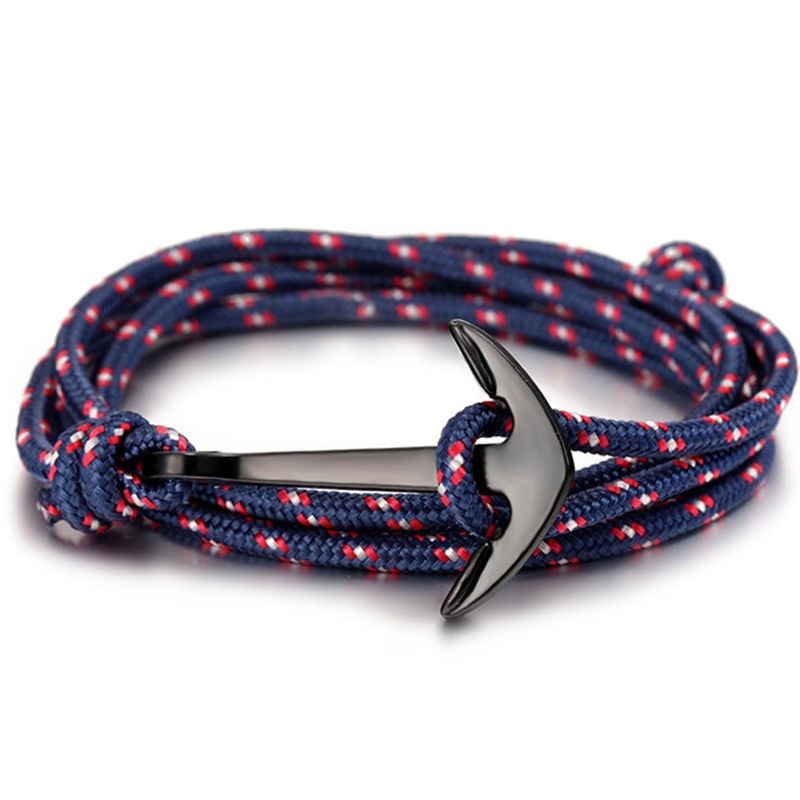 Bracelet Ancre Bleu Blanc Rouge | Voyage En Mer