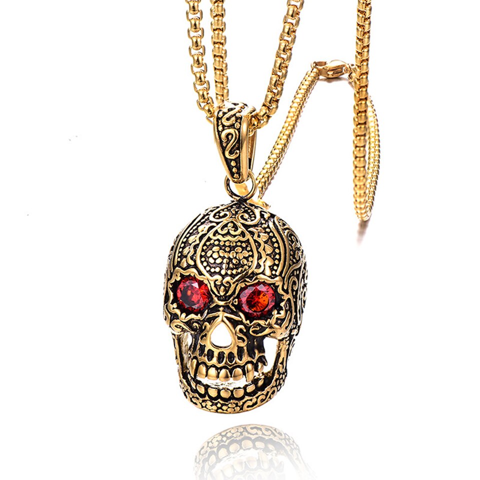 Cr-ne-Zircon-pendentif-collier-hommes-Hiphop-Rock-rue-Culture-titane-acier-inoxydable-argent-cha-ne