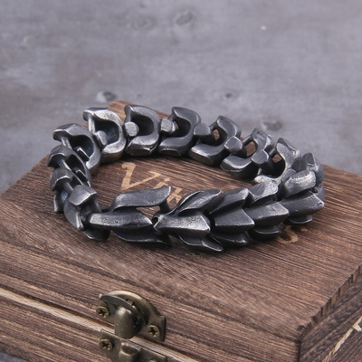 Viking-Ouroboros-vintage-punk-bracelet-pour-hommes-acier-inoxydable-mode-bijoux-hippop-rue-culture