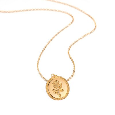 Collier femme fleur de rose