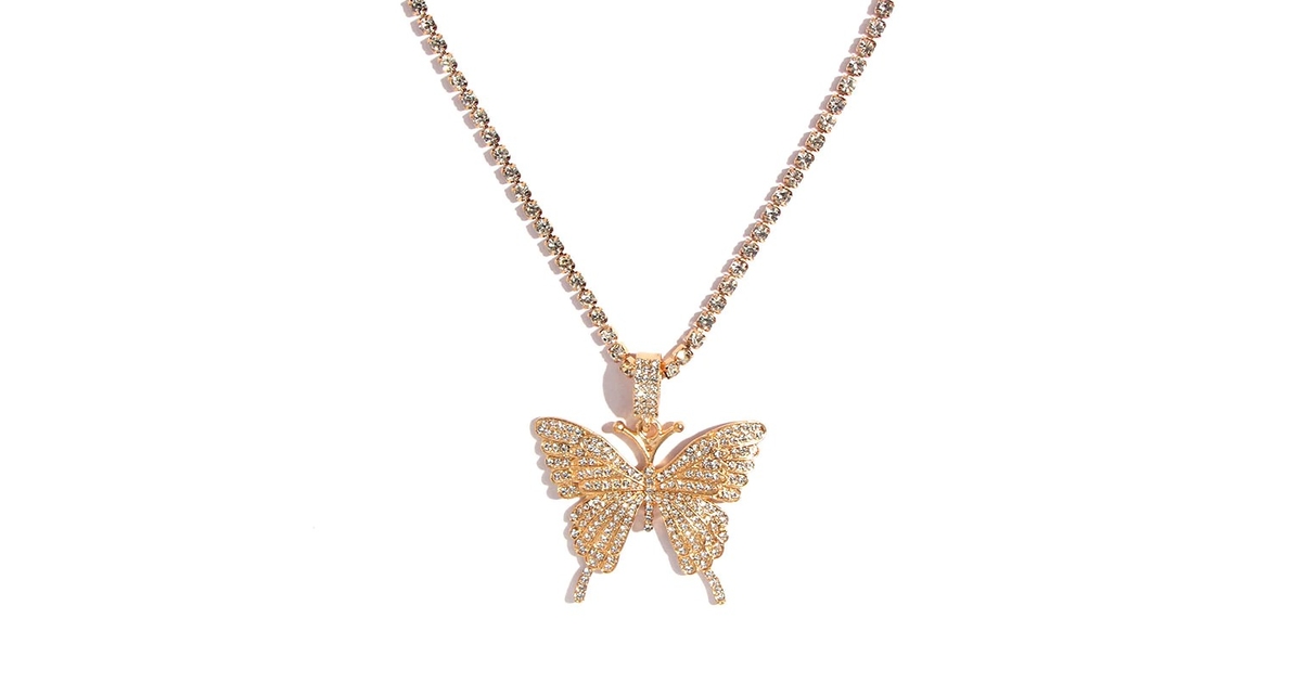 Collier Ras Du Cou Papillon En Cristal Boho Collier Pendentif Papillon