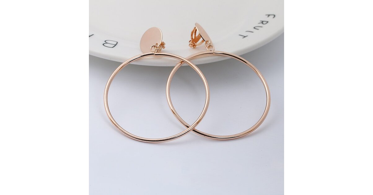 Boucles D'oreilles Clips Métal Doré Et Strass - Modèle W326 - Occasion En état De Neuf