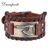 Dawapara-Viking-s-rie-Vintage-Bracelets-pour-hommes-argent-plaqu-hache-large-en-cuir-fait-la