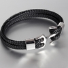 Bracelet-en-acier-titane-de-haute-qualit-pour-hommes-Bracelet-en-cuir-ancre-tiss-en-cuir