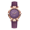 Montre femme ciel étoilé violette bracelet cuir