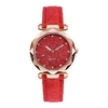 Montre femme ciel étoilé rouge bracelet cuir