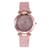 Montre femme ciel étoilé rose bracelet cuir