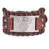 Bracelet Viking Tête de Loup wide brown -brown