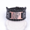 Bracelet Viking Tête de Loup wide black -copper