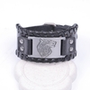Bracelet Viking Tête de Loup wide black -silver