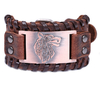 Bracelet Viking Tête de Loup wide brown -copper