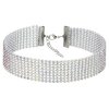 Nouveau-cristal-strass-Collier-ras-du-cou-femmes-accessoires-de-mariage-cha-ne-en-argent-Punk
