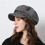 Casquette-de-Baseball-pour-femmes-Casquette-en-coton-carreaux-pour-femmes-Vintage-mode-octogonal-d-contract