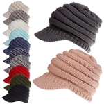 Bonnet-en-tricot-doux-et-extensible-avec-visi-re-pour-femme-accessoire-de-Ski-pour-queue