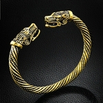 Bracelet Viking tête de loup FENRIR en or