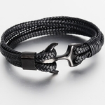 Bracelet-en-acier-titane-de-haute-qualit-pour-hommes-Bracelet-en-cuir-ancre-tiss-en-cuir