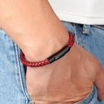 XQNI-nouveau-Style-classique-hommes-Bracelet-en-cuir-Simple-noir-en-acier-inoxydable-bouton-accessoires-neutres