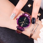 Montre femme ciel étoilé luxe violet