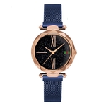 Montre femme ciel étoilé luxe bleue rose gold