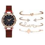 Montre femme ciel étoilé et bracelets rouge