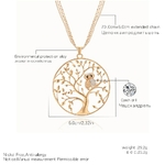 Grand-Rond-Or-Arbre-de-vie-Hibou-Collier-Pendentif-Longues-Cha-nes-Pull-Collier-Pour-Les