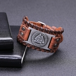 Skyrim-Viking-Valknut-24-Runes-nordiques-large-Bracelet-en-cuir-amulette-r-glable-Vintage-slave-norv