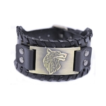 Bracelet Viking Tête de Loup wide black -bronze