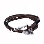Bracelet Viking Hache BERSERKR cuir marron